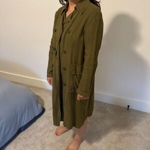 Zara Khaki Trench Coat for Women linen size s NWT